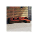 Garden Lounge Set Brown Poly Rattan With Cushions 5 Piece