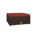 Garden Lounge Set Brown Poly Rattan With Cushions 5 Piece