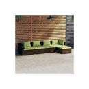 Garden Lounge Set Brown Poly Rattan With Cushions 5 Piece
