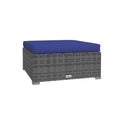 Garden Lounge Set Poly Rattan Grey With Cushions 5 Piece