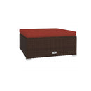 Garden Lounge Set With Fabric Cushions Poly Rattan Brown 5 Piece