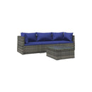 Garden Lounge Set With Cushions 4 Piece Poly Rattan Grey