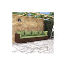 Garden Lounge Set With Cushions Poly Rattan 4 Piece Brown
