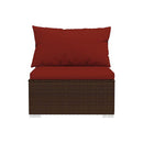 Garden Lounge Set With Cushions Poly Rattan 4 Piece Brown
