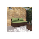 Garden Lounge Set With Cushions Poly Rattan Brown 2 Piece