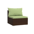 Garden Lounge Set With Cushions Poly Rattan Brown 2 Piece
