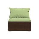 Garden Lounge Set With Cushions Poly Rattan Brown 2 Piece