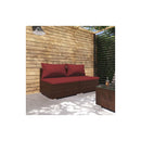Garden Lounge Set With Cushions Poly Rattan Brown 2 Piece