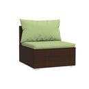 Garden Lounge Set With Fabric Cushions Poly Rattan Brown 5 Piece