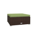 Garden Lounge Set With Fabric Cushions Poly Rattan Brown 5 Piece