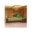 Garden Lounge Set with Cushions 5 Piece Poly Rattan Brown