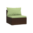 Garden Lounge Set with Cushions 5 Piece Poly Rattan Brown