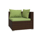 Garden Lounge Set with Cushions 5 Piece Poly Rattan Brown