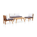 Garden Lounge With Cushions Solid Wood Acacia Set