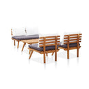 Garden Lounge With Cushions Solid Wood Acacia Set