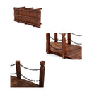 Garden Rustic Chain Bridge Wooden Decoration Landscape