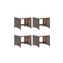Garden Stools 4 Pcs With Cushions Cream White