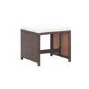 Garden Stools 4 Pcs With Cushions Cream White