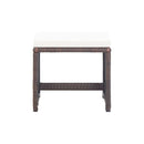 Garden Stools 4 Pcs With Cushions Cream White