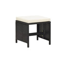 Garden Stools 4 Pcs With Cushions Poly Rattan Black