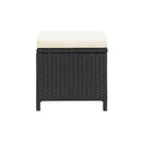 Garden Stools 4 Pcs With Cushions Poly Rattan Black
