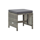 Garden Stools 4 Pcs With Cushions Poly Rattan Grey