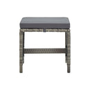Garden Stools 4 Pcs With Cushions Poly Rattan Grey