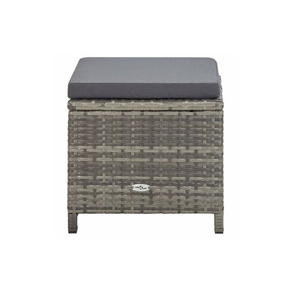 Garden Stools 4 Pcs With Cushions Poly Rattan Grey