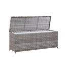 Garden Storage Box Grey 120X50X60 Cm Poly Rattan
