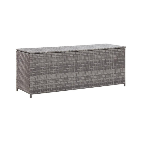 Garden Storage Box Grey 150X50X60 Cm Poly Rattan