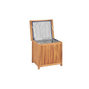 Garden Storage Box Solid Teak Wood 60 X 50 X 58 Cm