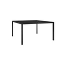 Garden Table 130 X 130 X 72 Cm Black Steel And Glass