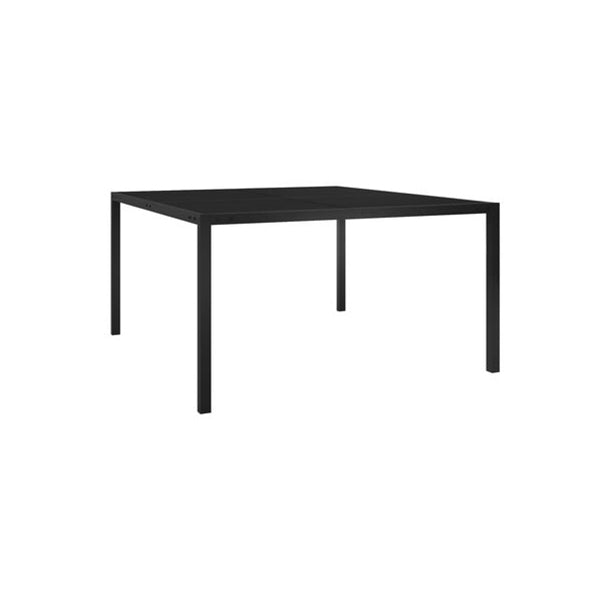 Garden Table 130 X 130 X 72 Cm Black Steel And Glass