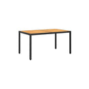 Garden Table 150 X 90 X 75 Cm Acacia Wood And Poly Rattan Black