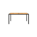 Garden Table 150 X 90 X 75 Cm Acacia Wood And Poly Rattan Black