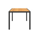 Garden Table 150 X 90 X 75 Cm Acacia Wood And Poly Rattan Black