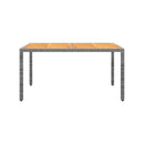 Garden Table 150 X 90 X 75 Cm Acacia Wood And Poly Rattan Grey