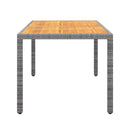 Garden Table 150 X 90 X 75 Cm Acacia Wood And Poly Rattan Grey