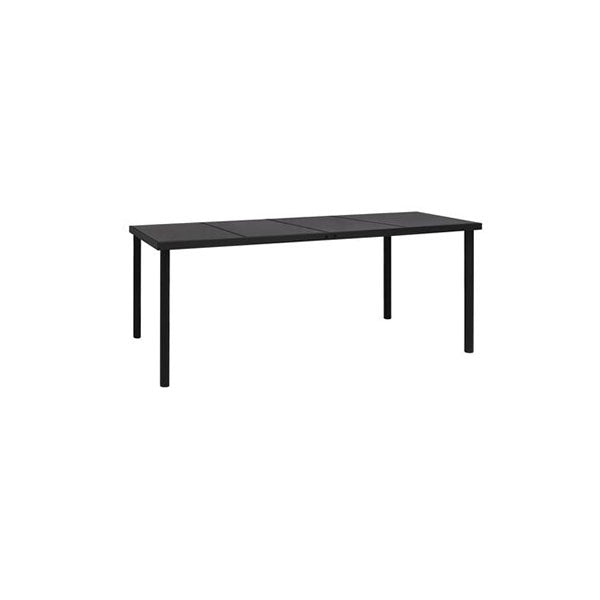 Garden Table 190 X 90 X 74 Cm Black Steel