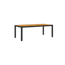 Garden Table 190 X 90 X 75 Cm Poly Rattan And Acacia Wood Black