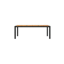 Garden Table 190 X 90 X 75 Cm Poly Rattan And Acacia Wood Black