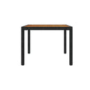 Garden Table 190 X 90 X 75 Cm Poly Rattan And Acacia Wood Black