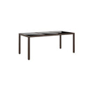 Garden Table 190 X 90 X 75 Cm Tempered Glass And Poly Rattan Brown