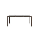 Garden Table 190 X 90 X 75 Cm Tempered Glass And Poly Rattan Brown