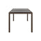 Garden Table 190 X 90 X 75 Cm Tempered Glass And Poly Rattan Brown