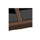 Garden Table 190 X 90 X 75 Cm Tempered Glass And Poly Rattan Brown