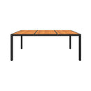 Garden Table 200 X 150 X 75 Cm Acacia Wood And Poly Rattan Black