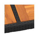 Garden Table 200 X 150 X 75 Cm Acacia Wood And Poly Rattan Black