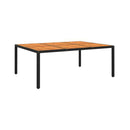 Garden Table 200 X 150 X 75 Cm Acacia Wood And Poly Rattan Black