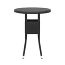 Garden Table 60 X 75 Cm Tempered Glass And Poly Rattan Black